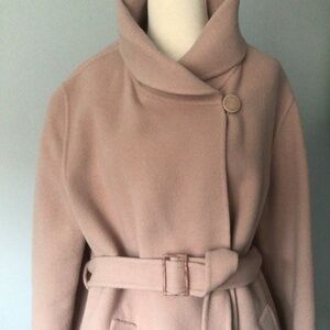 GIORGIO ARMANI COAT ITALY Size 52 Italian/16 USA Pink 80% Virgin Wool Unlined